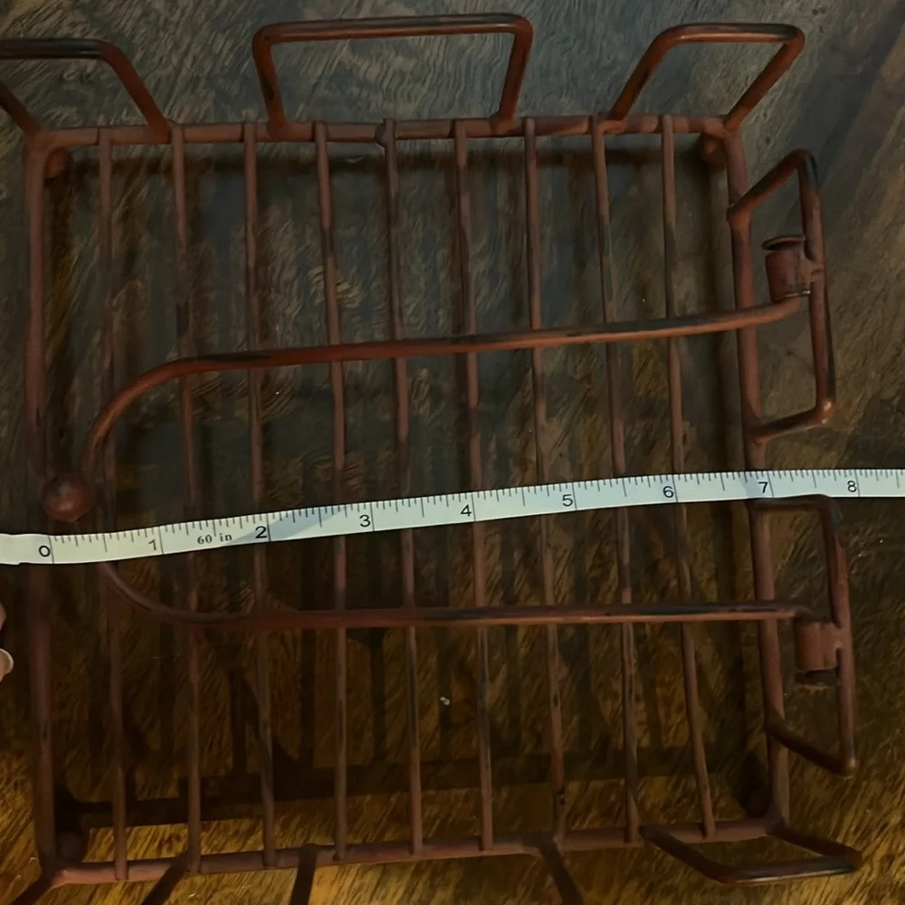 Vintage Distressed‎ Metal Napkin Holder Stand Red Rustic Kitchen Counter Decor